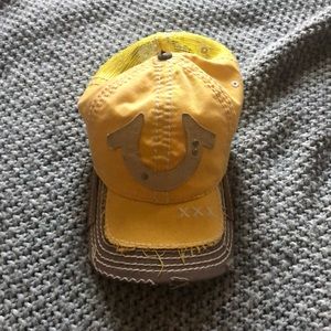 Yellow and brown true religion hat